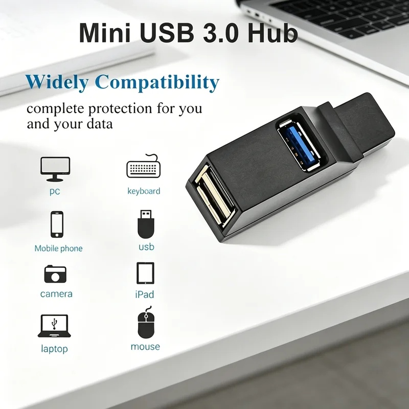 Laptop Accessories Macbook - USB 3.0 2.0 回転可能な 3 ポートハブスプリッター、高速データ転送複数エキスパンダー