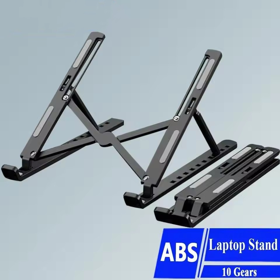 Laptop Accessories Macbook - 折りたたみラップトップスタンド調節可能なポータブル折りたたみブラケットサポートベース ABS プラスチックホルダー Macbook ラップトップ PC