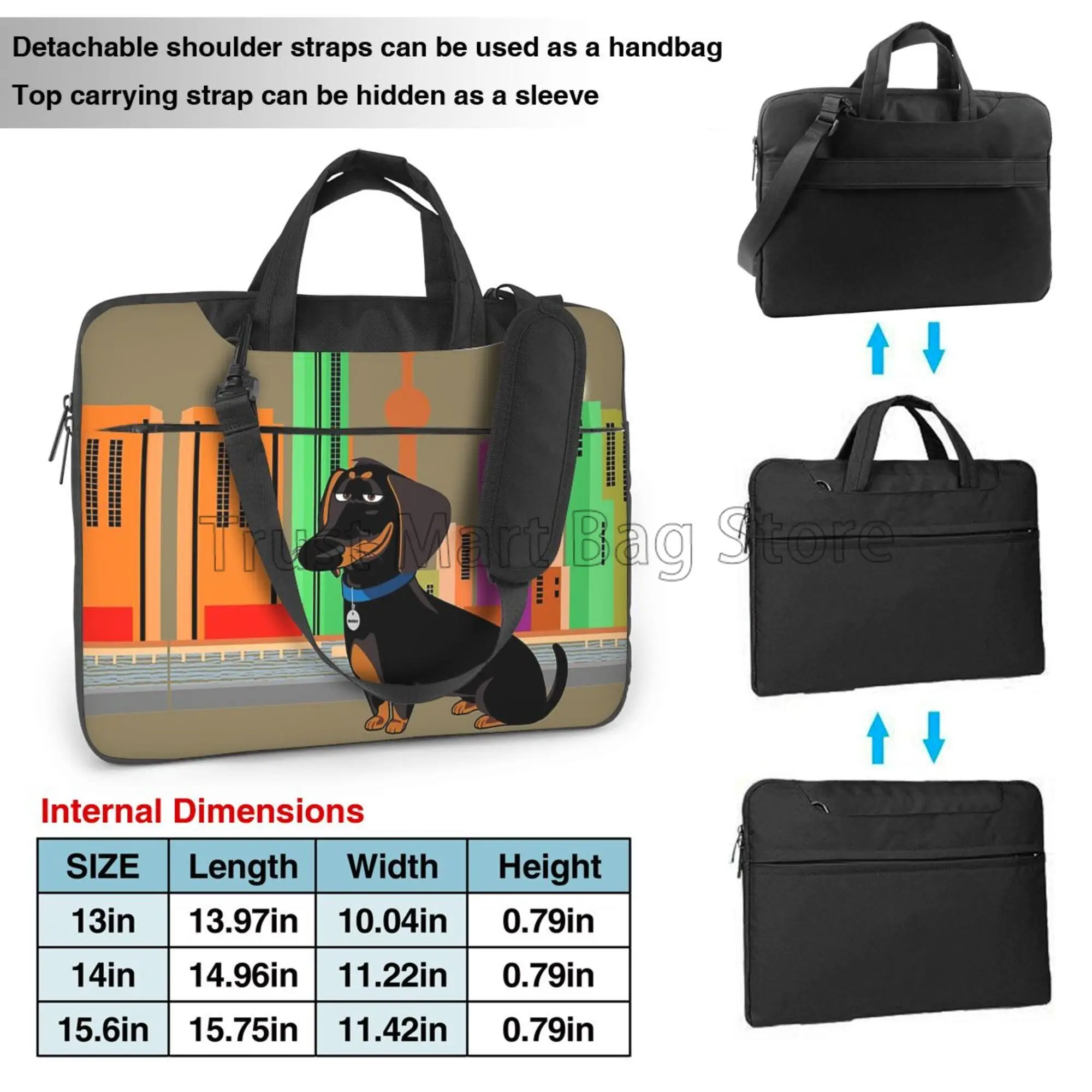 Dachshundプリントラップトップキャリングバッグ、かわ - Laptop Accessories Case のレビューと価格