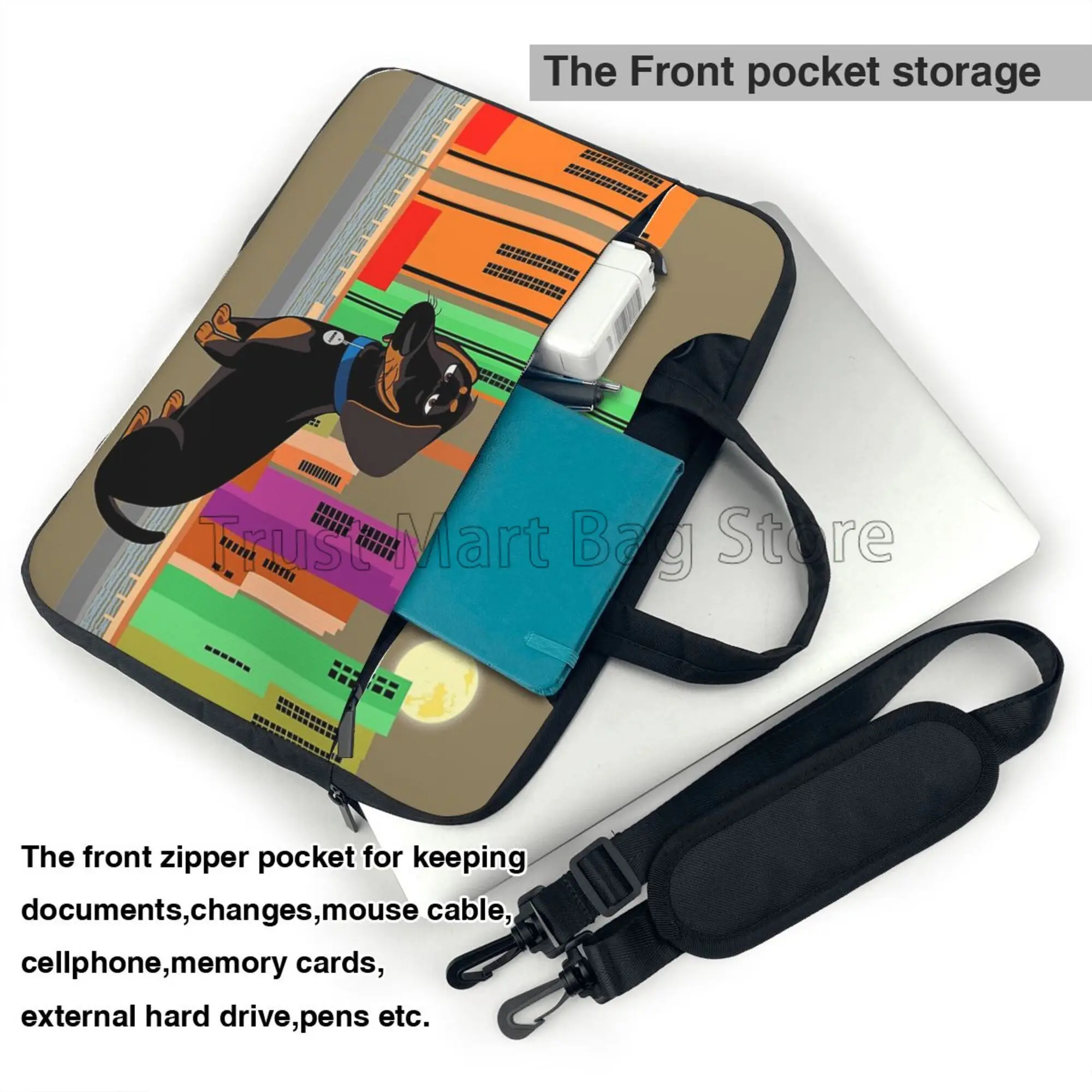 Dachshundプリントラップトップキャリングバッグ、かわ - Laptop Accessories Case のレビューと価格