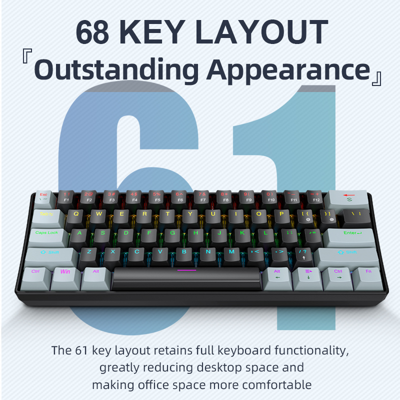 APAYADO K61 ミニメカニカルキーボード、有線、61 - Laptop Accessories Uk のレビューと価格