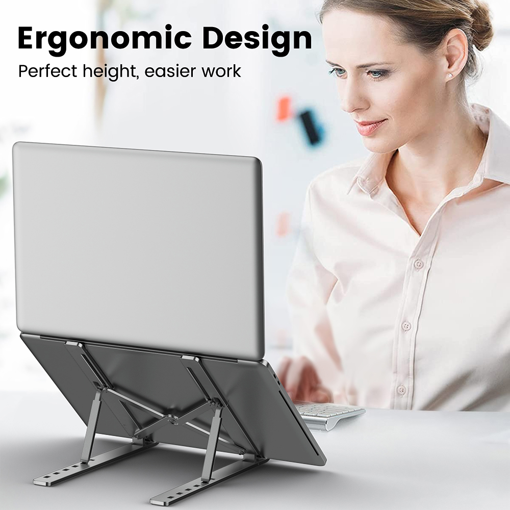 調節可能なラップトップホルダーアルミ合金ノートブックスタンド - Laptop Accessories Macbook のレビューと価格