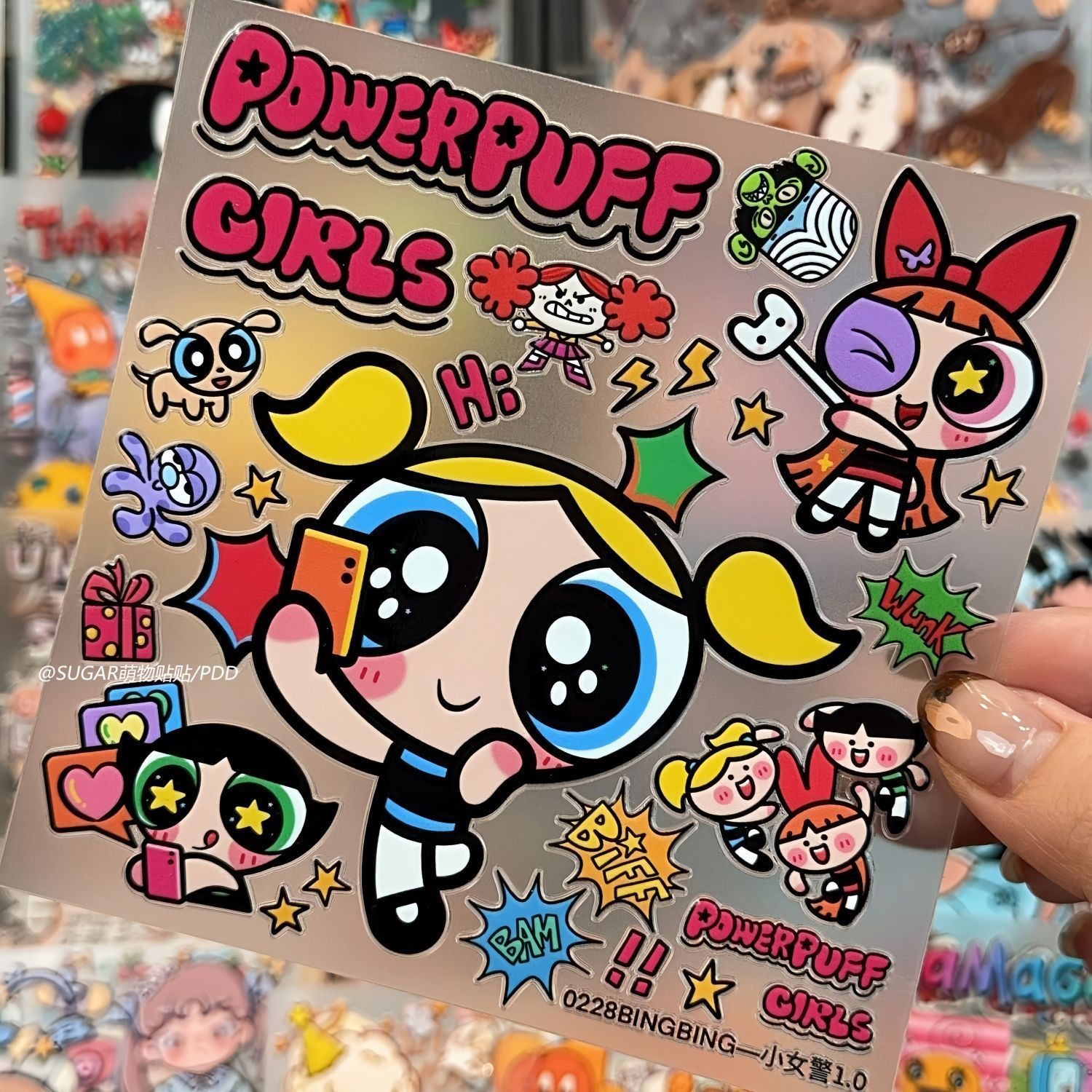 かわいいパワーパフガールキャラクターステッカーシート ヴィン - Laptop Accessories Case のレビューと価格