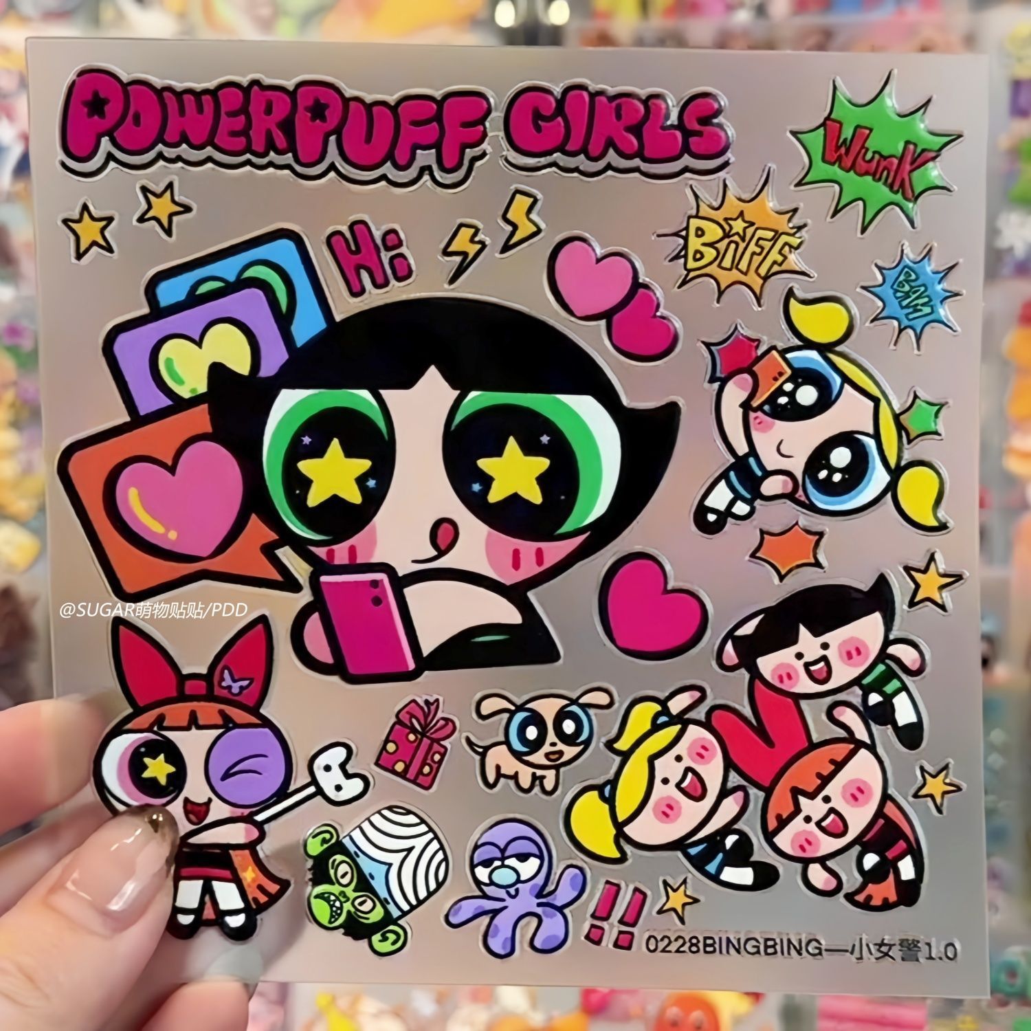 かわいいパワーパフガールキャラクターステッカーシート ヴィン - Laptop Accessories Case のレビューと価格