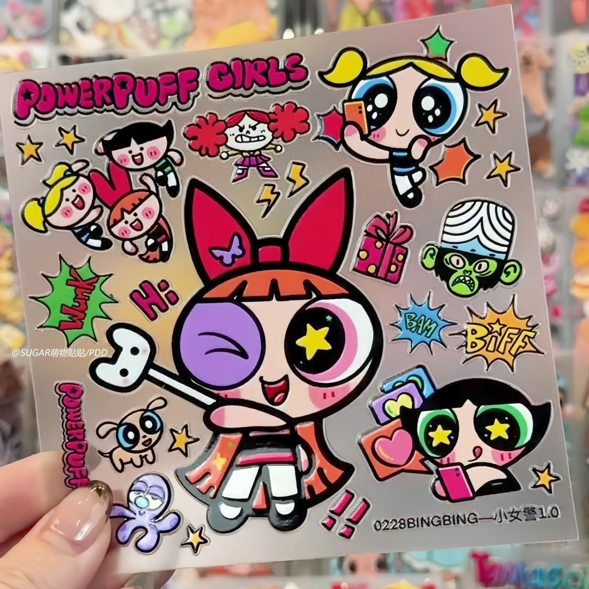 かわいいパワーパフガールキャラクターステッカーシート ヴィン - Laptop Accessories Case のレビューと価格