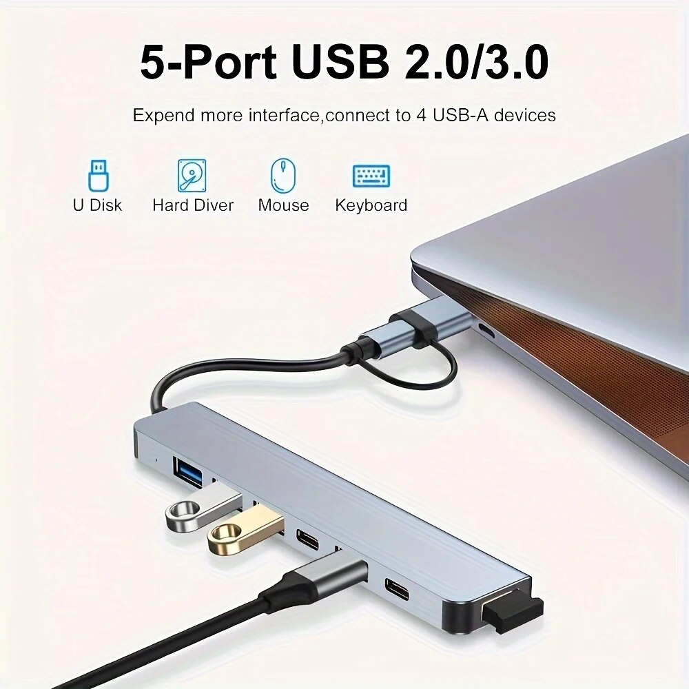 2in1 USB3.0ハブ 7ポート Type-C拡張スプリ - Laptop Accessories Macbook のレビューと価格