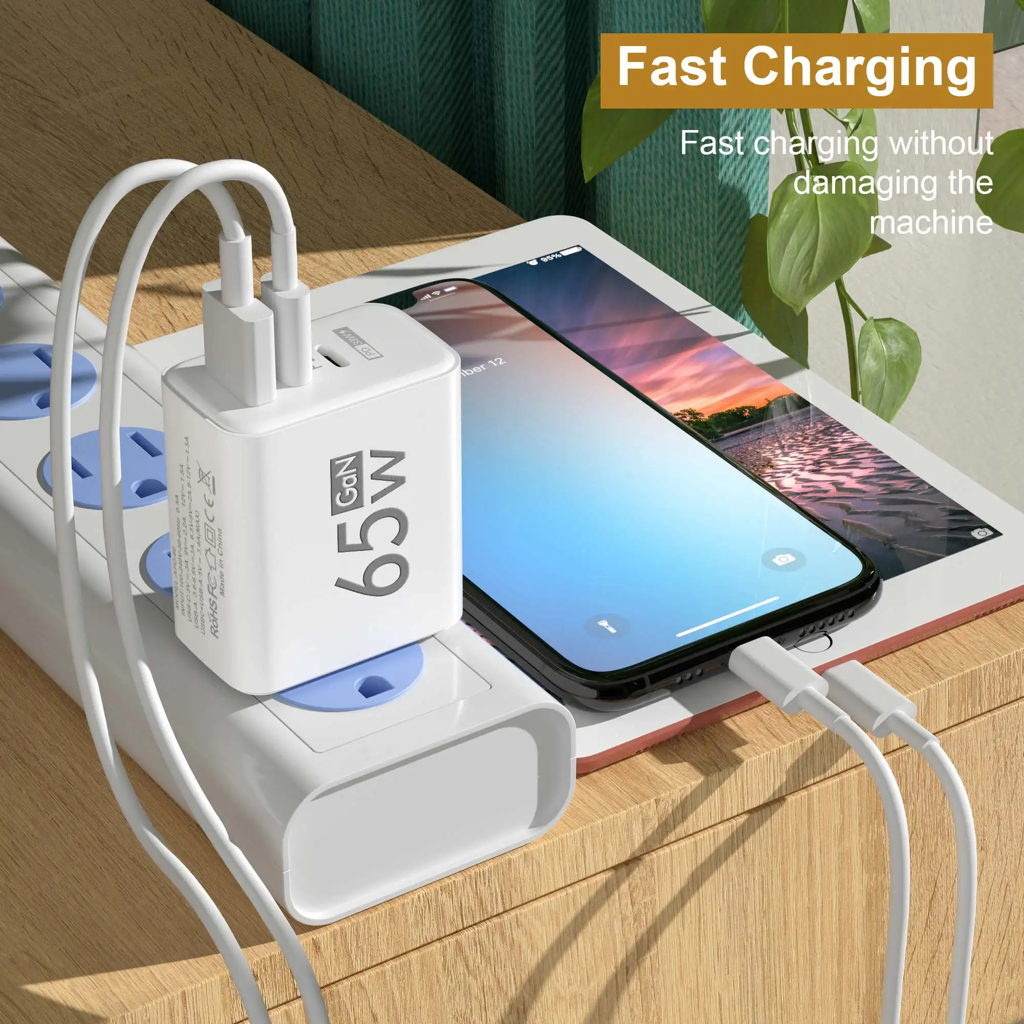 折りたたみ式 65W GaN 3 ポート USB‑C 壁掛け - Laptop Accessories Macbook のレビューと価格